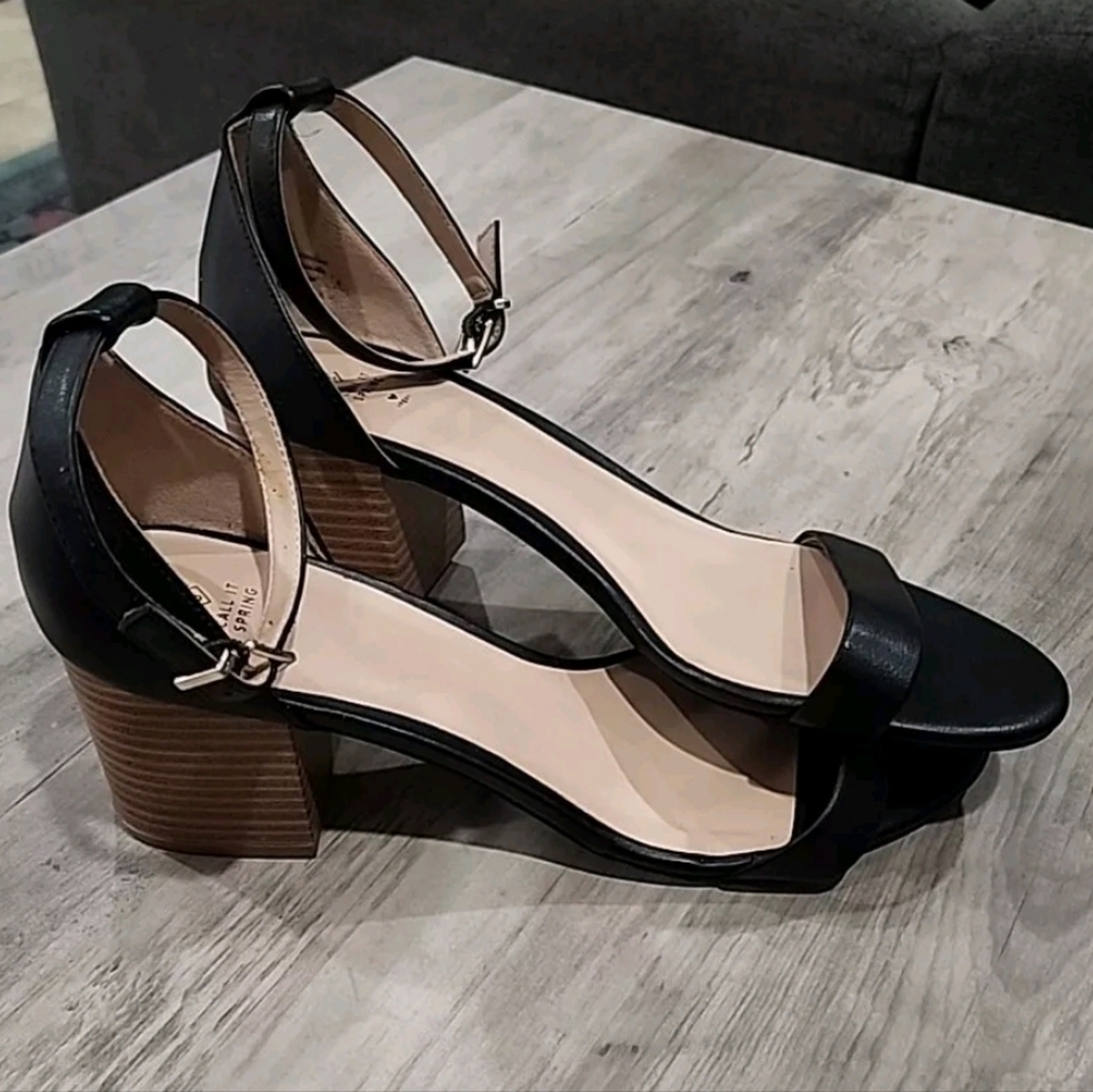Call It Spring Mynah Black Block Heels